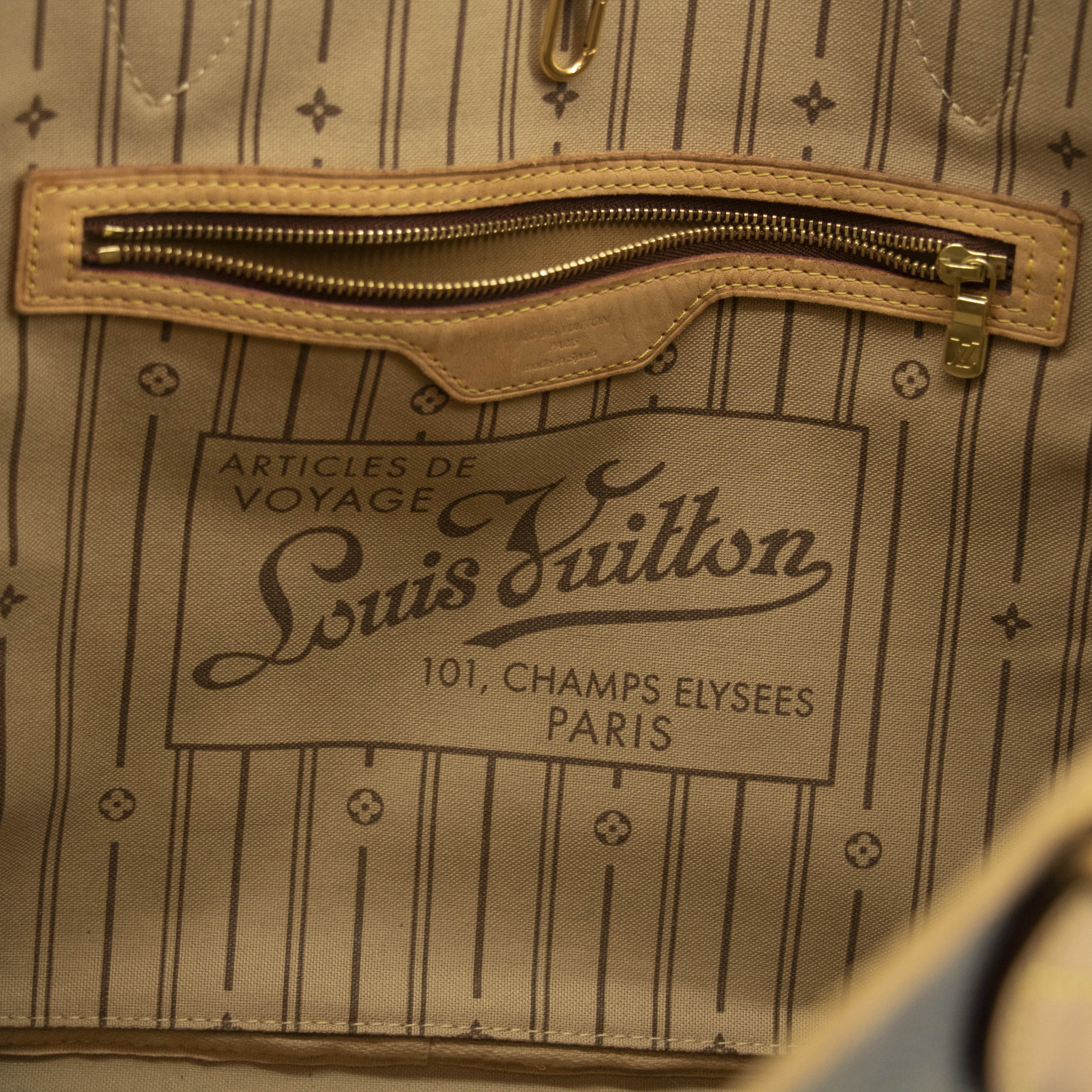 Authentic Louis Vuitton Monogram Canvas Neverfull MM Tote Bag in Brown - Luxury Designer Shoulder Bag for Women, Perfect for Work, Travel & Everyday Use (Style #3990)