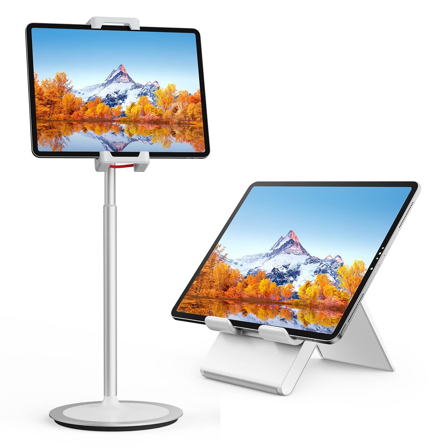 SAIJI Adjustable Tablet Stand Holder - 360° Rotating & Foldable Desktop Stand for iPad, Samsung, Kindle - Perfect for Work, Study, and Watching Videos