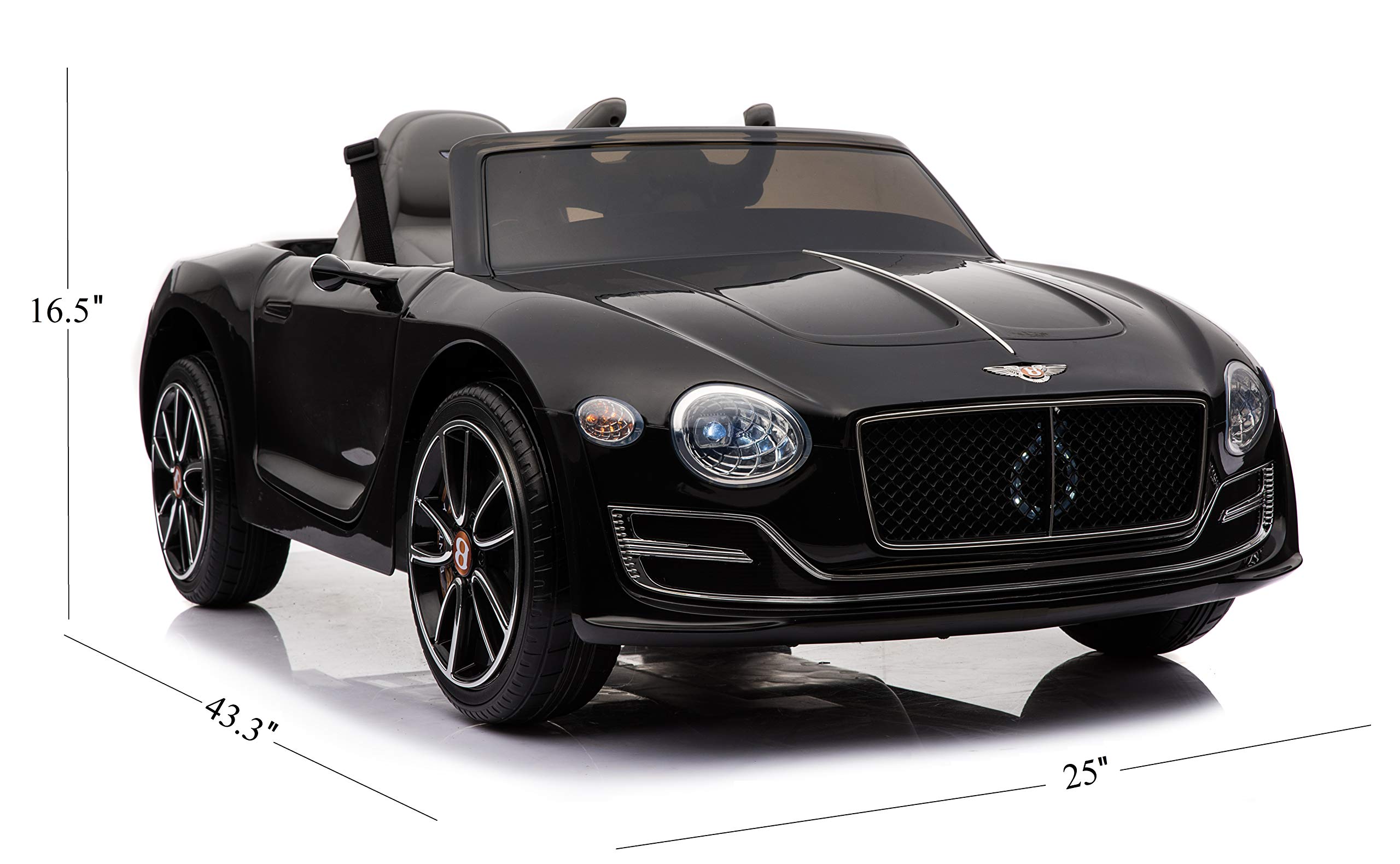 **Licensed Bentley EXP12 Kids Ride-On Toy Car - 12V Battery-Powered Electric 4-Wheeler with Parent Remote Control, Foot Pedal, 2 Speeds, Music, AUX & LED Headlights - Perfect for Outdoor Play & Birthday Gifts (Black)**