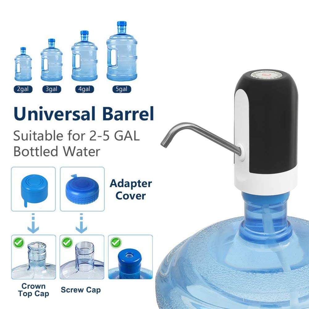 5 Gallon Water Dispenser with USB Pump - Reusable for Home & Office
