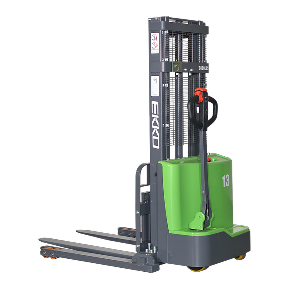 EKKO EB13C Lithium Electric Straddle Stacker - 2800 lb Capacity - Ideal for Warehouses, Factories & Logistics Operations