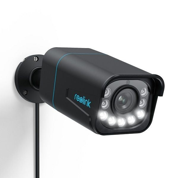 P430 Black 8MP/4K Smart Detection Spotlight Security Camera with 5x Zoom, PoE, 2-Way Audio - Ideal for Home & Business Surveillance
