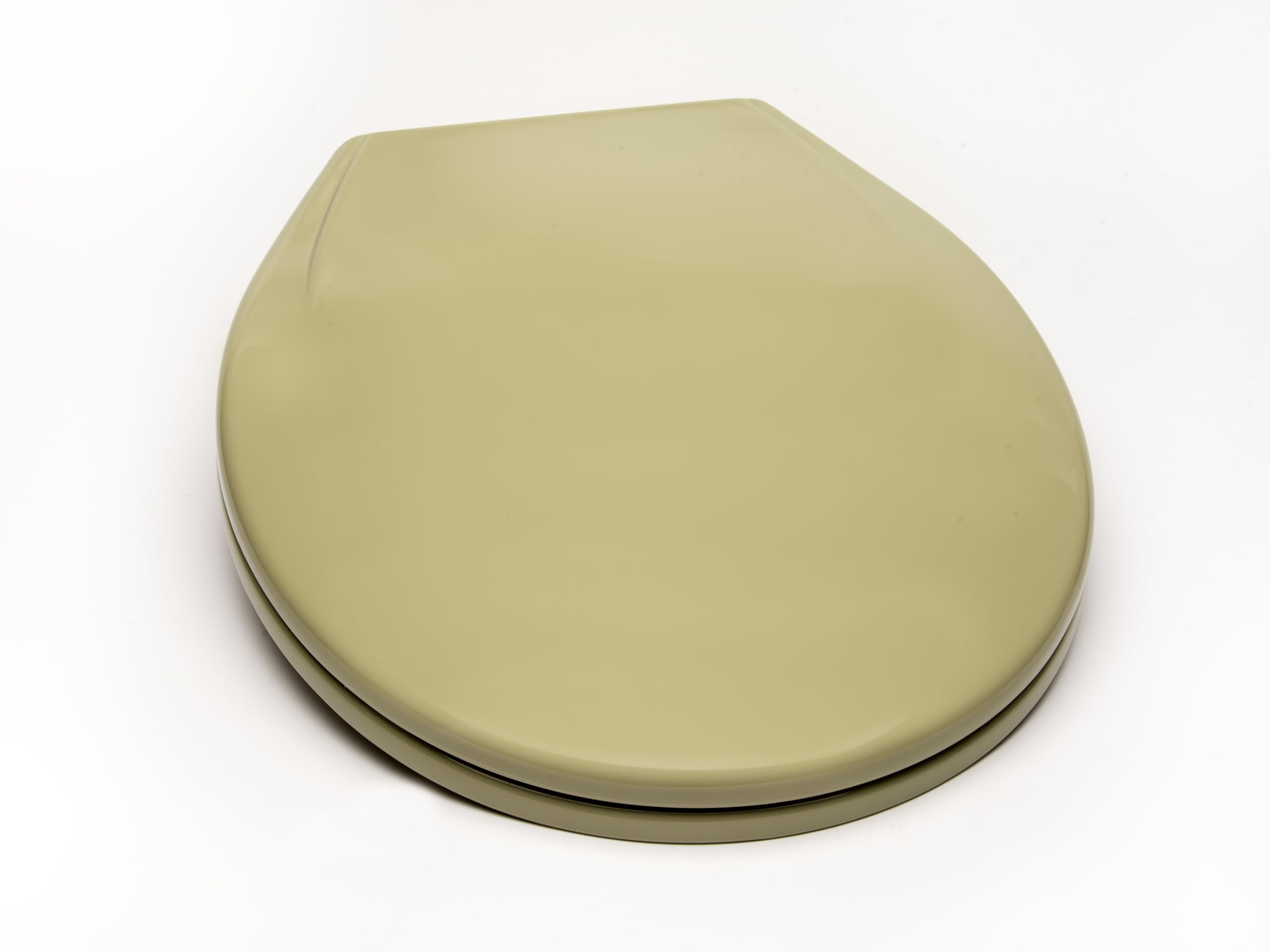 2Q1R6-58 Deluxe Slow Close Plastic Toilet Seat with Adjustable Hinges & Quick Lock Mounting - Round Avocado Green - Perfect for Bathroom Upgrades & Home Renovations