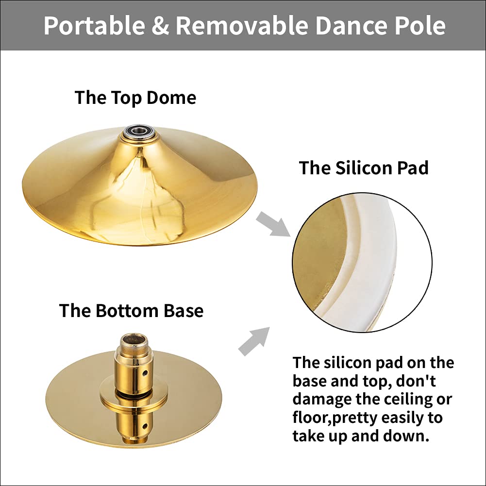 45mm Spinning Portable Pole Dancing Pole for Home - Extendable Dance Pole for Bedroom, Studio & Fitness, Perfect for Beginners & Professionals