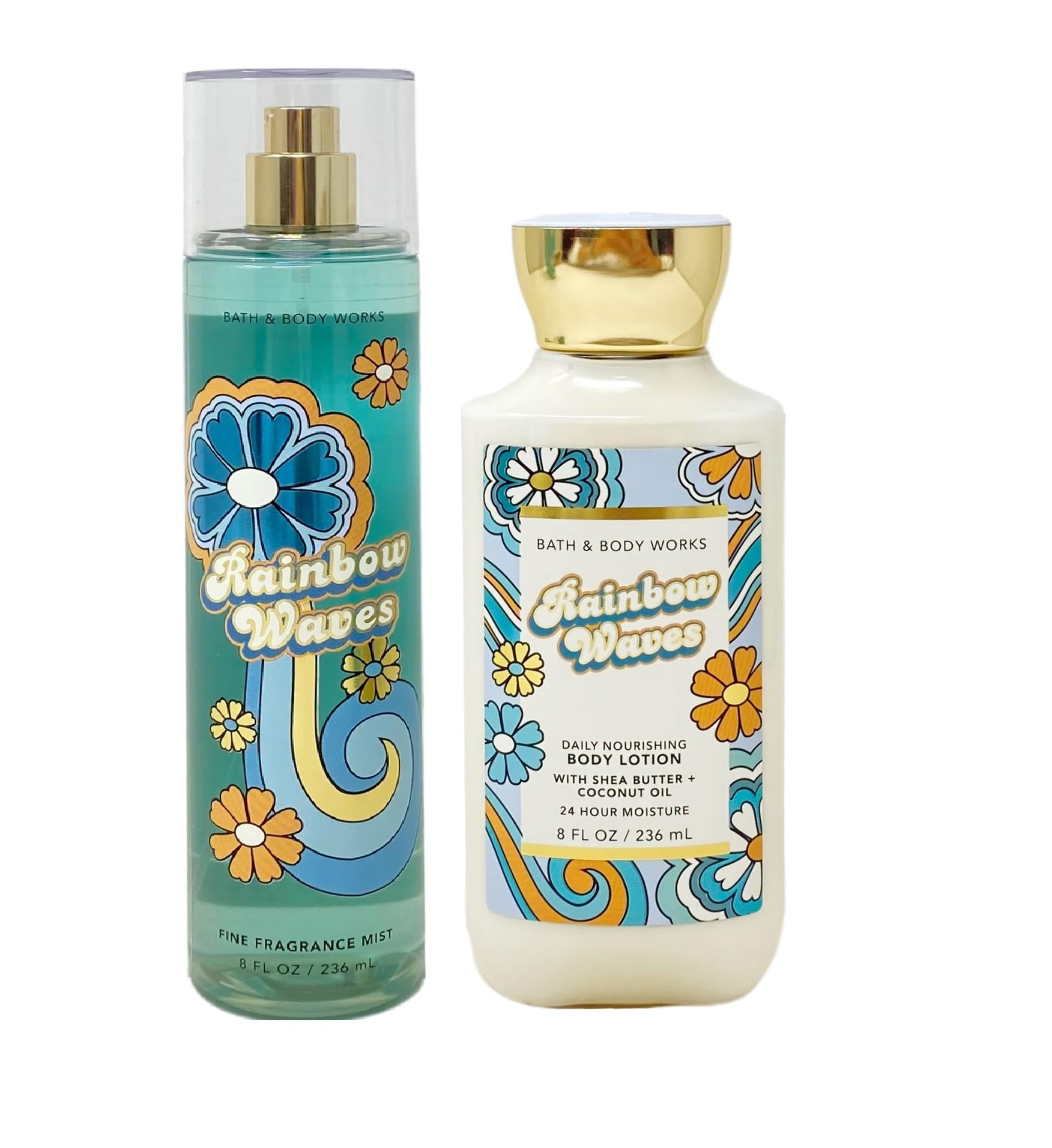 Rainbow Waves Fragrance Mist & Body Lotion Gift Set by Bath & Body Works | Fresh Floral Scent for Women | Perfect for Self-Care, Gifts & Daily Hydration