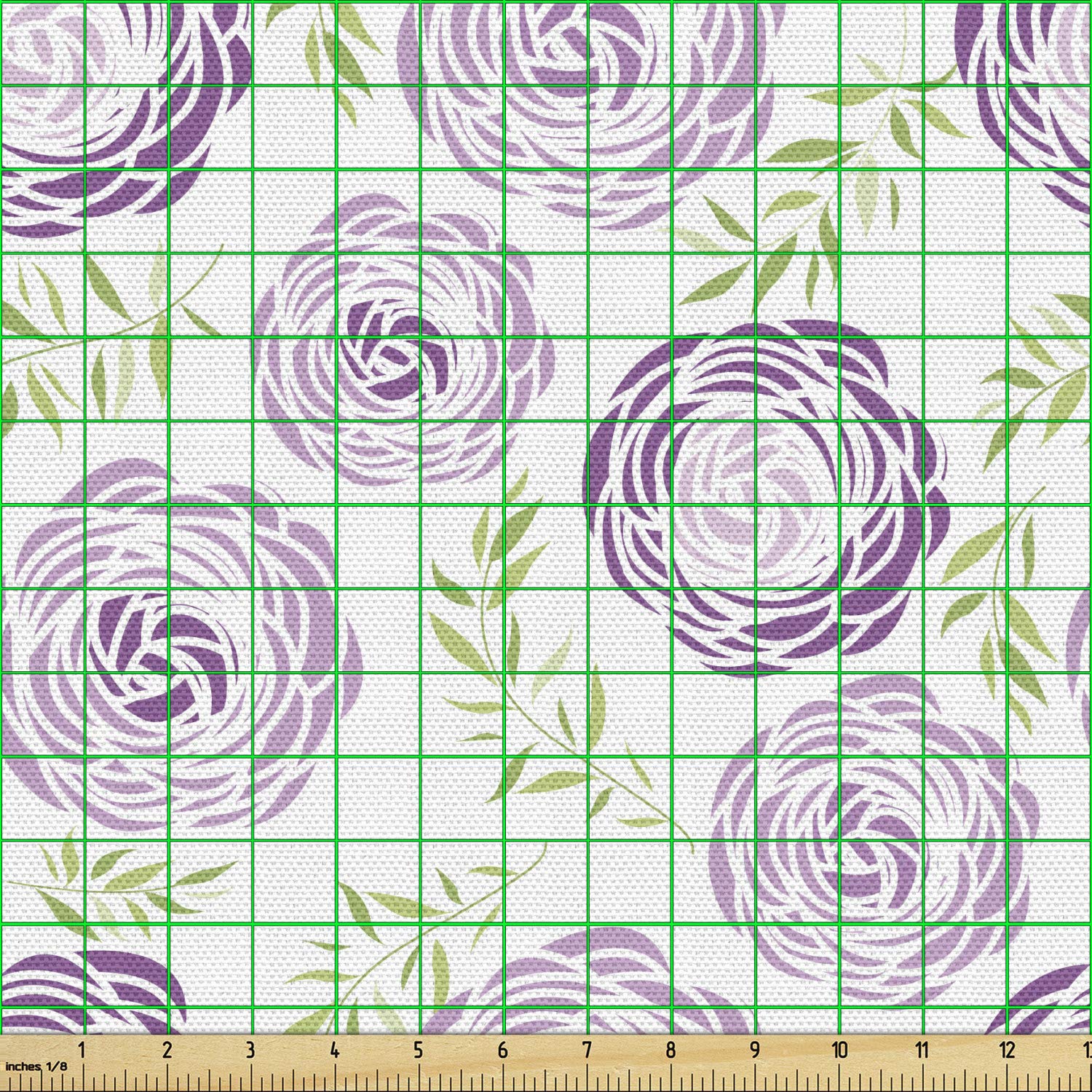 Ambesonne Floral Fabric by The Yard - Garden Leaves Print Upholstery & Home Decor Fabric, 10 Yards, Pale Mauve White - Perfect for DIY Curtains, Pillows & Furniture Makeovers