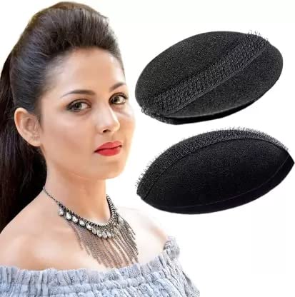 Champion Red Hair Puff Set of 2 - Oval Puff Maker Tool for Voluminous Hairstyles | Hair Styling Accessories for Women & Girls | Perfect for Updos, Ponytails & Special Occasions