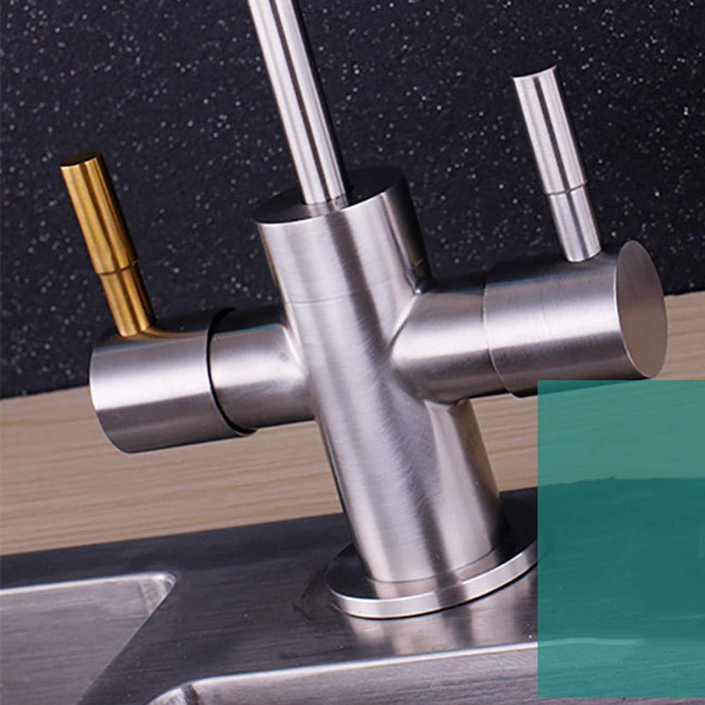 304 Stainless Steel Reverse Osmosis Water Filter Faucet - Gooseneck Drinking Water Purifier for Kitchen Sink with 1/4