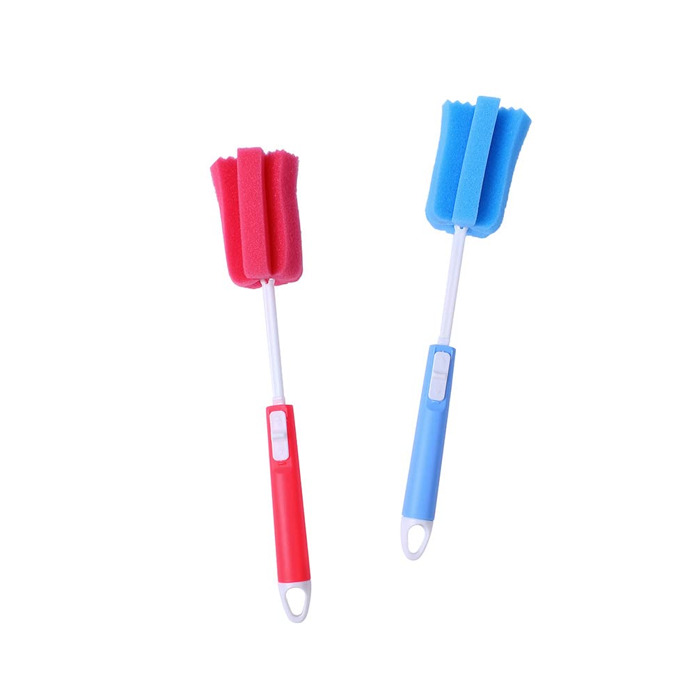 3PCS Long Handle Bottle Brush for Coffee Cups & Baby Bottles - Soft Sponge Cleaner for Narrow Neck Glassware