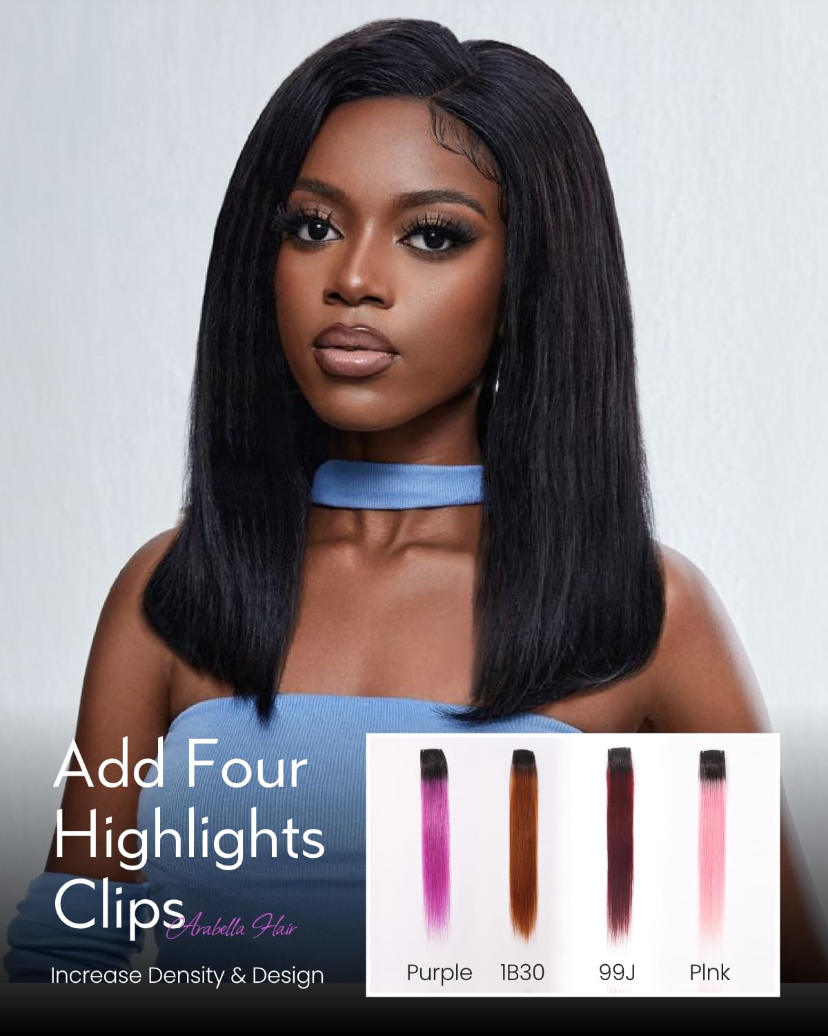 Arabella Hair 5x6 Glueless Bob Wig Human Hair with 4 Pcs 1B/30 Clip-in Extensions - Pre Plucked, Pre Cut, 280% Density, Bleached Knots - Perfect for Daily Wear, Parties & Special Occasions