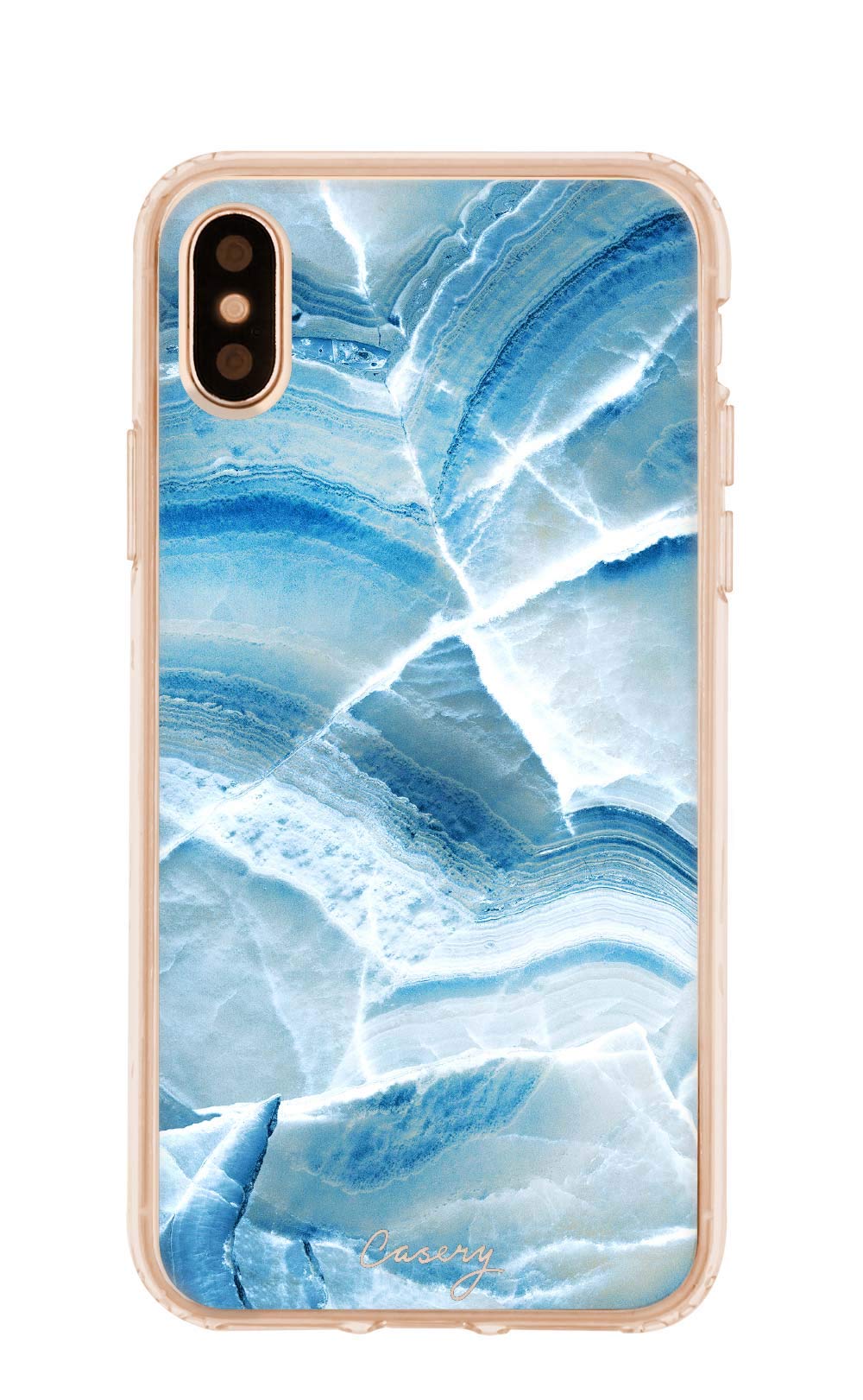 Casery Aqua Marble Protective Case for iPhone Xs Max - Slim Shockproof Cover with Stylish Marble Design (IXMH-0300) - Perfect for Everyday Use, Work & Travel
