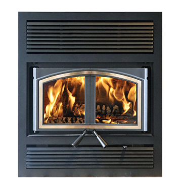 Empire Stove St. Clair 4300 Wood Burning Fireplace with Blower - 4.28 cu.ft. Metallic Black WB43FP - Perfect for Indoor Heating & Cozy Winter Nights
