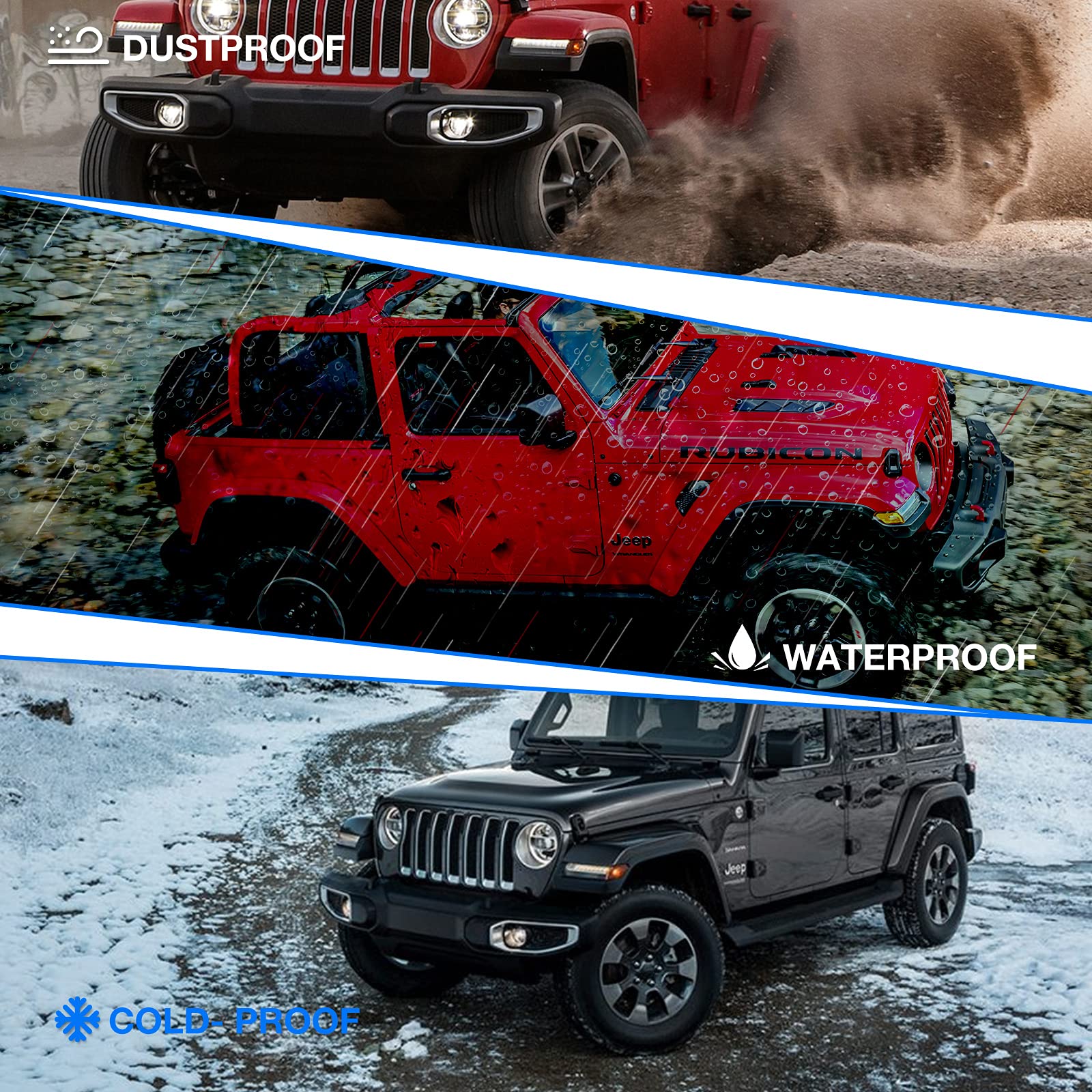 WOLFSTORM LED Tail Lights for 2018-2023 Jeep Wrangler JL - Sequential Turn Signal Lights, Smoked Lens Design - Perfect for Off-Roading & Night Driving
