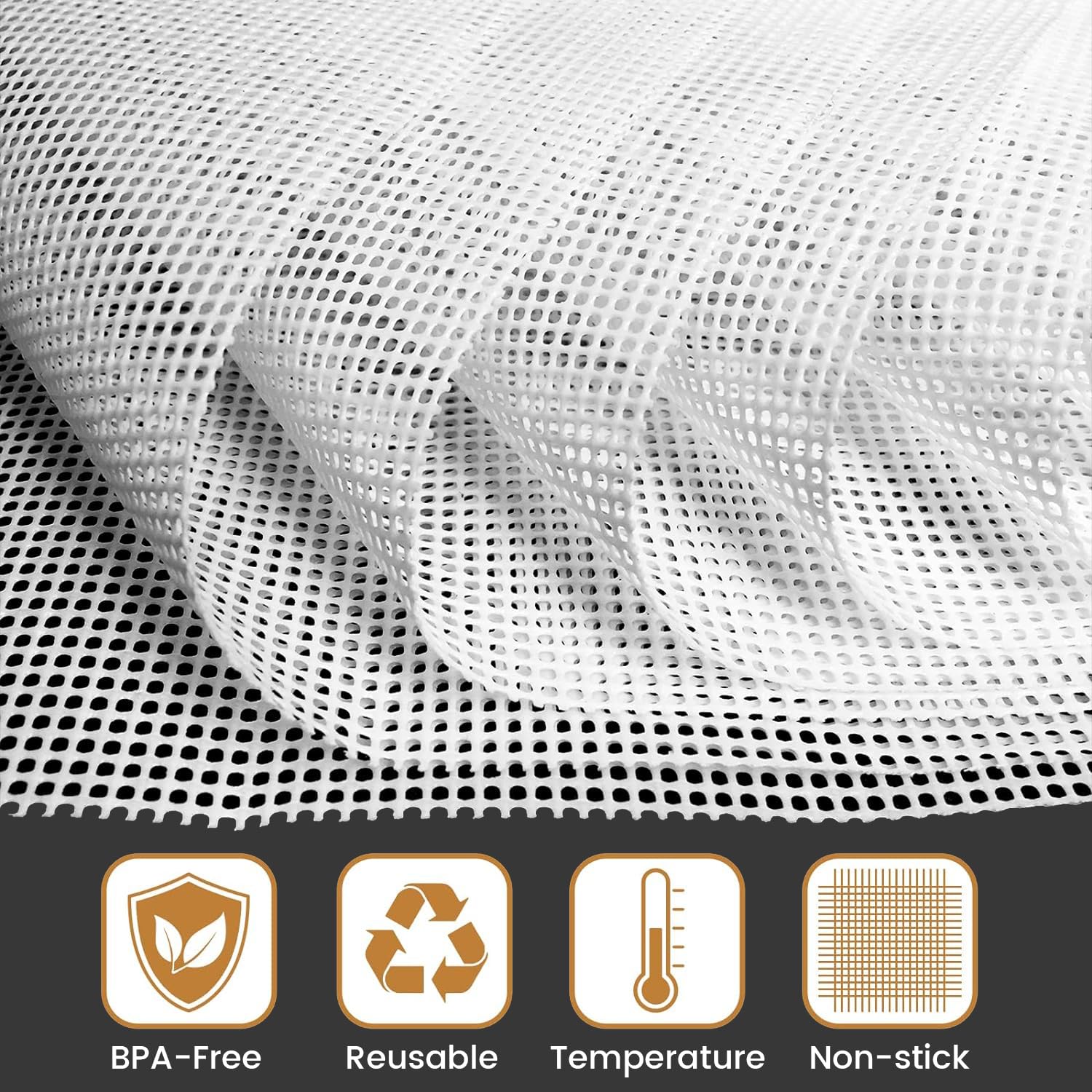 4 Pack Reusable Silicone Dehydrator Sheets - Non-Stick Food & Fruit Dryer Mats, 9.45 x 9.45 Inch for Dehydrators, Ovens & Air Fryers - Perfect for Drying Fruits, Vegetables, Herbs & Jerky