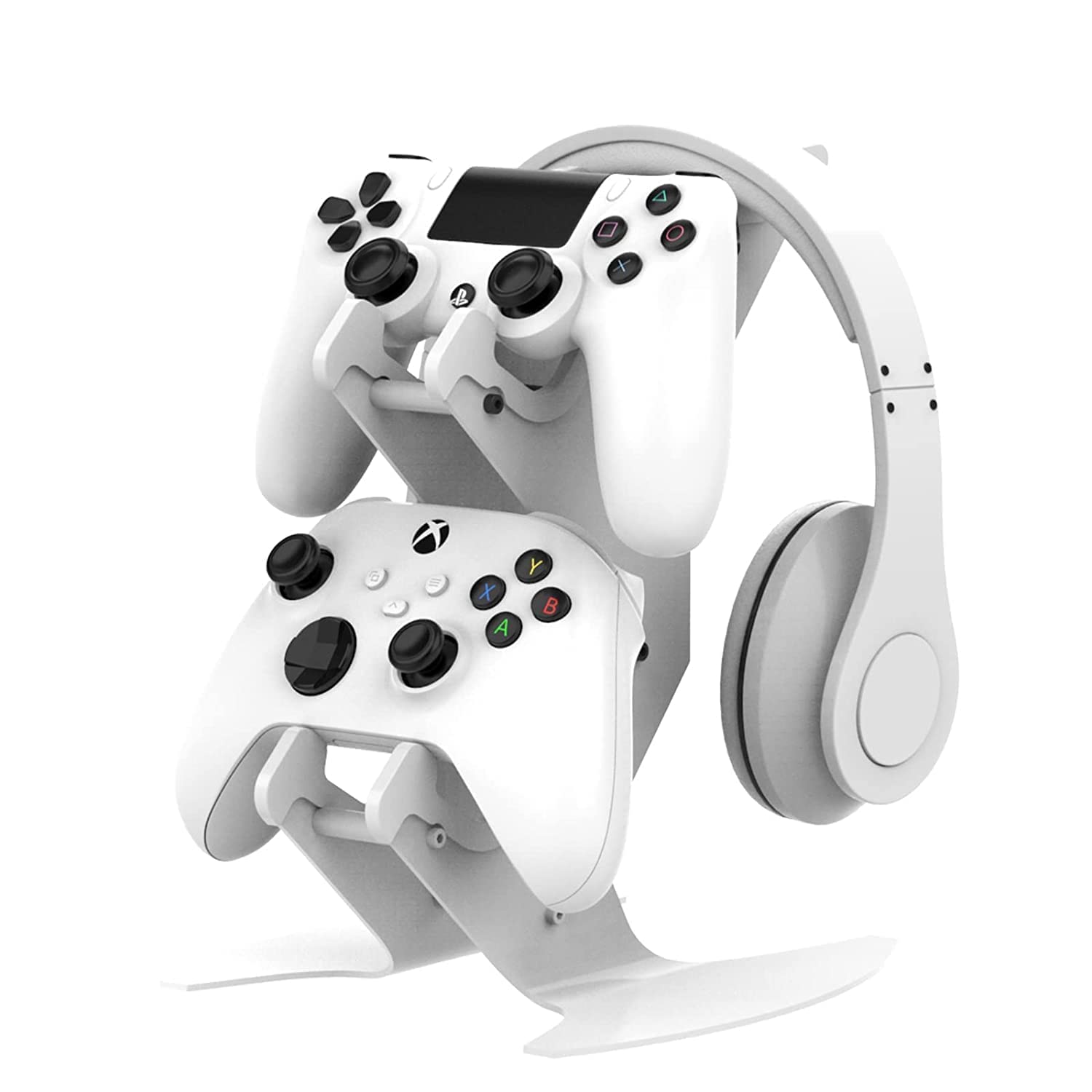 Universal Adjustable Game Controller Stand & Headphone Holder - Compatible with PS5, Xbox, PS4, Nintendo Switch - Perfect for Gaming Setup Organization & Accessories Storage