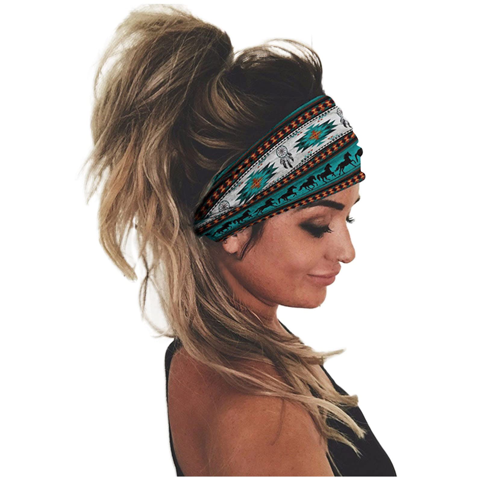 Elastic Hair Headbands for Women - Adjustable Head Wrap Bandana for Big Heads - Perfect for Workouts, Yoga, and Everyday Style