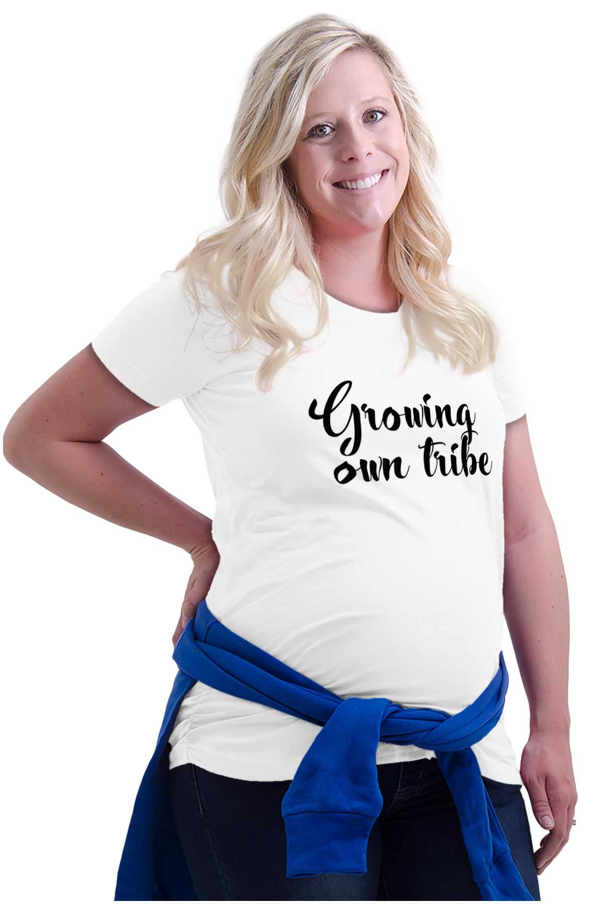 Women's Maternity T-Shirt - 'Growing Our Own Tribe' Pregnancy Tee for Expecting Moms | Comfortable & Stylish Maternity Wear for Pregnancy Announcements, Baby Showers & Family Photos