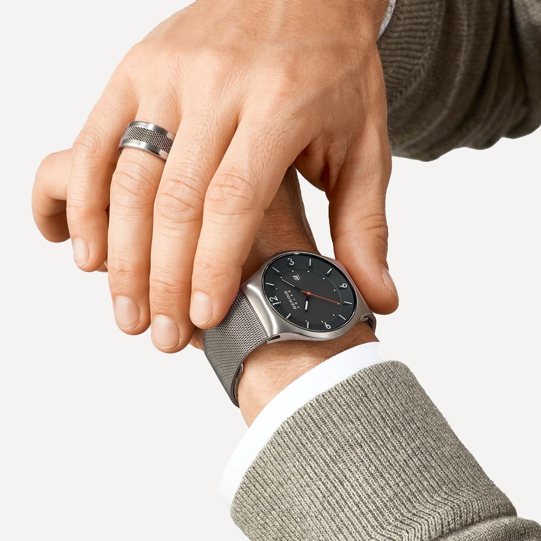 BERING Men's Solar Watch - Stainless Steel Case, Sapphire Crystal, Solar-Powered Movement for Men | Perfect for Business, Casual, and Outdoor Activities