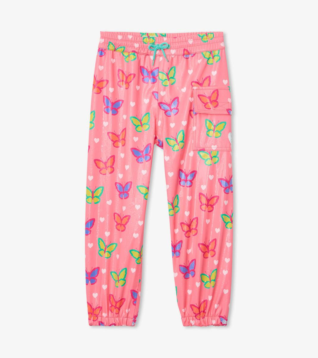 Hatley Dainty Butterflies Color Changing Splash Pants for Toddlers - Girls' Waterproof Play Pants for Beach, Pool & Outdoor Activities