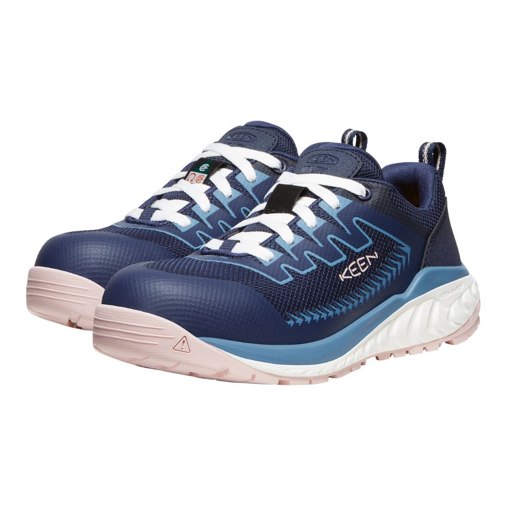 Keen Arvada Women's Composite Toe Athletic Work Shoes - Lightweight & Slip-Resistant Safety Shoes for Women - Blue (Model 1027682) - Perfect for Construction, Warehouse & Outdoor Work