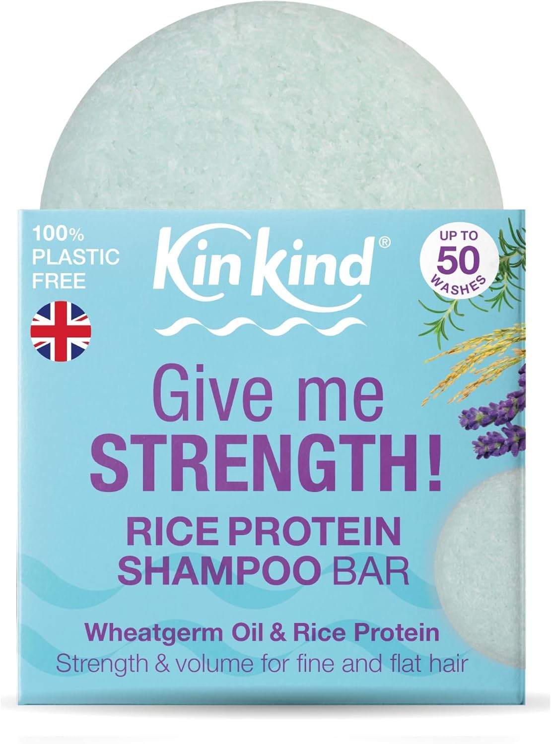 KinKind Rice Water Shampoo Bar for Hair Growth & Thickening - Natural Solid Shampoo with Rice Protein for Fine, Flat Hair | Volumizing & Strengthening Hair Care | Perfect Travel Shampoo for Women & Men | Use for Daily Hair Wash, Travel & Eco-Friendly Lifestyle