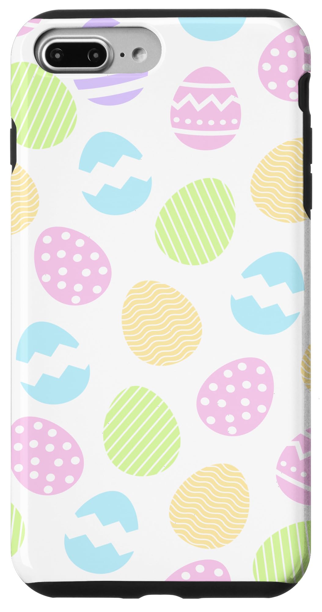 Easter Egg Pattern Phone Case for iPhone 7 Plus/8 Plus - Cute Spring Design for Girls & Boys - Perfect for Easter Gifts, School, and Daily Protection