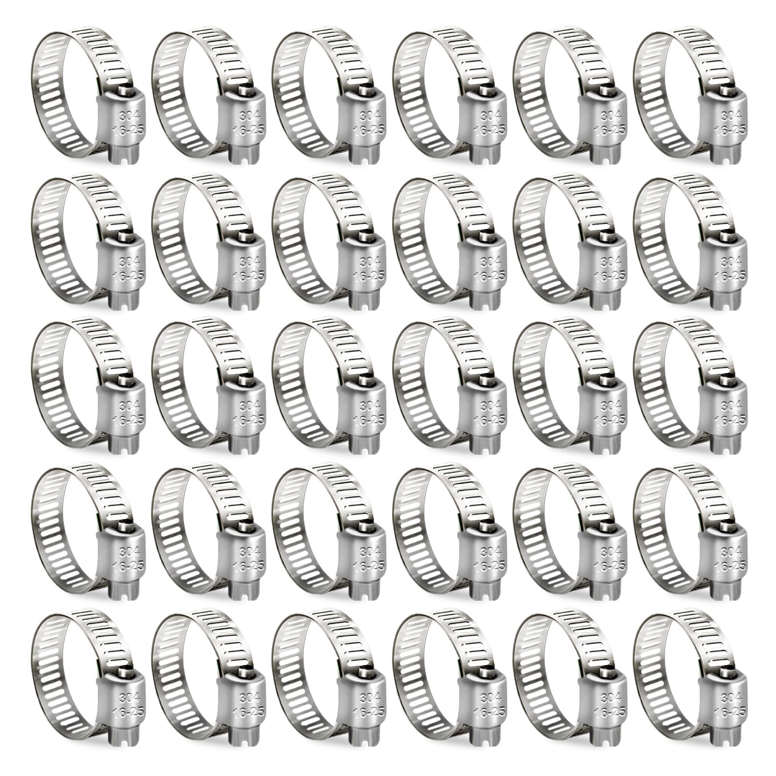 Stainless Steel Hose Clamps 30PCS (5/8