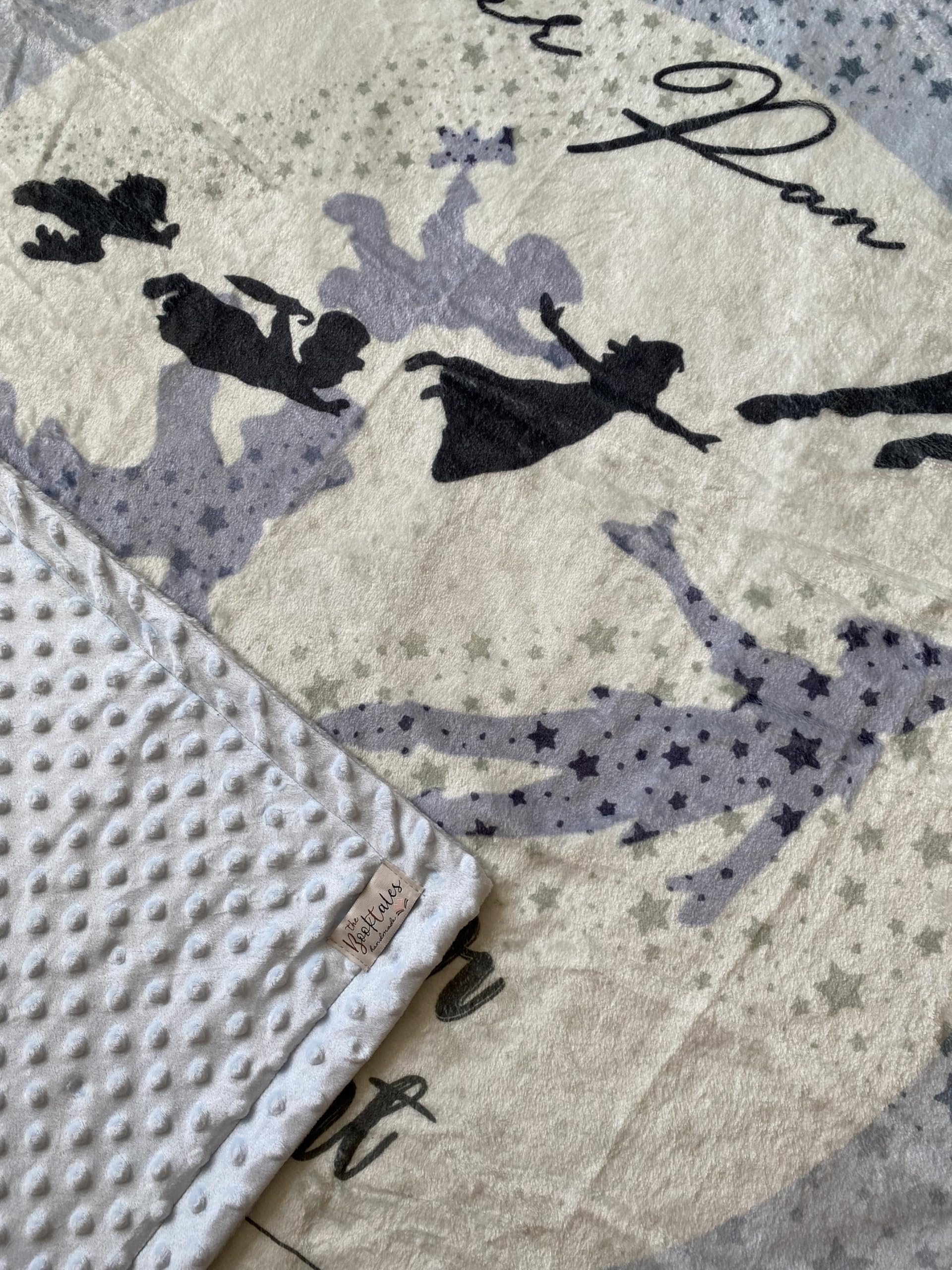 Disney Peter Pan Baby Blanket - Soft Handmade Minky Blanket for Boys & Girls, Light Blue - Perfect for Nursery, Stroller, and Gift Giving