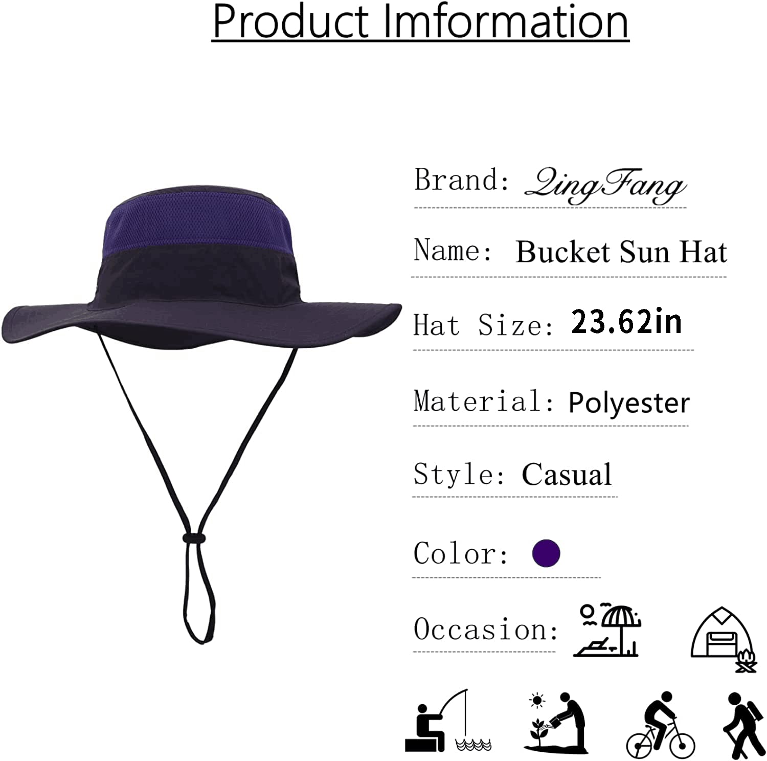 UPF 50+ Wide Brim Sun Hat for Women & Men - UV Protection Summer Bucket Hat for Fishing, Hiking, Beach, Gardening & Outdoor Activities