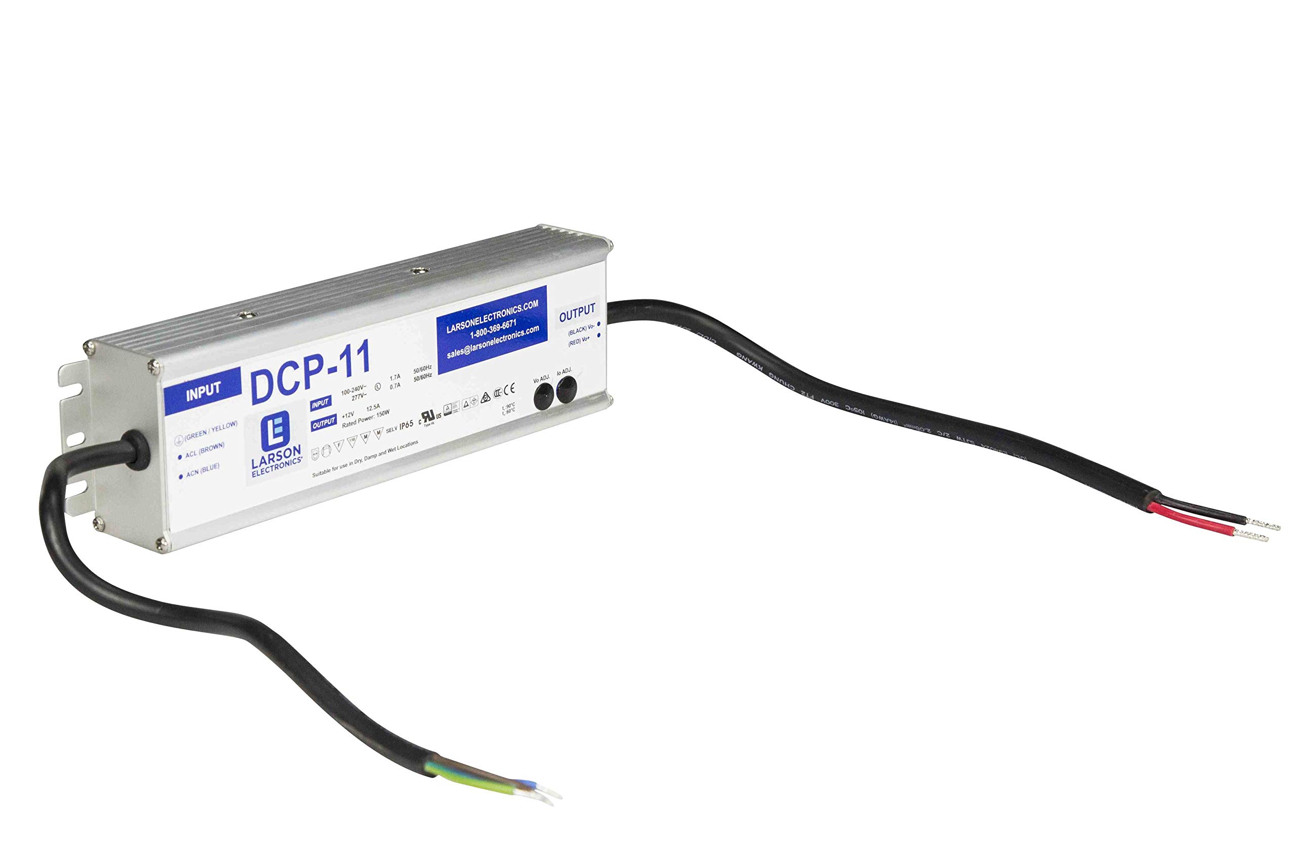 Larson Electronics 120V/277V AC to 12V DC Waterproof Power Converter Transformer - 11 Amp Output for Outdoor Lighting, Marine & RV Applications