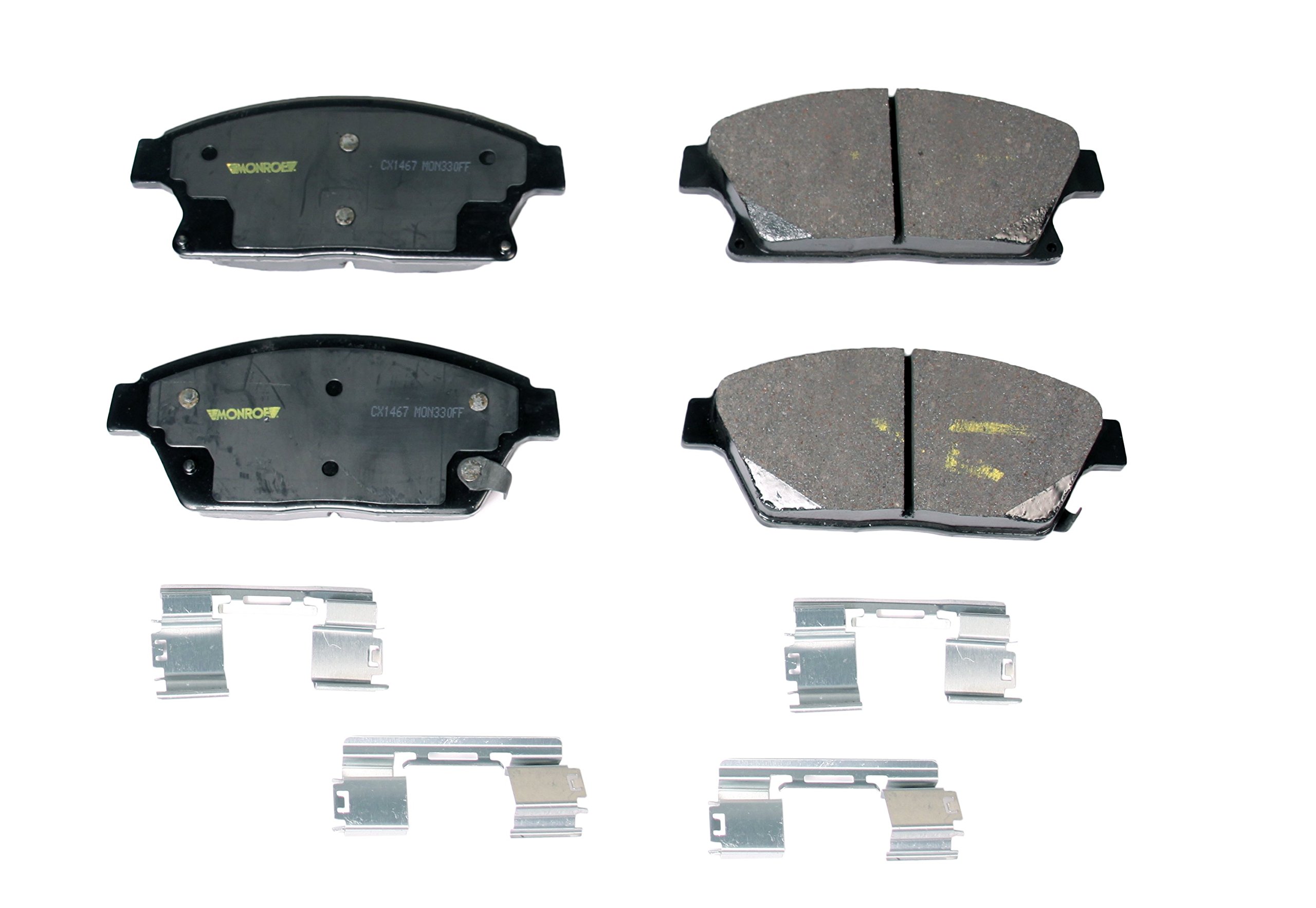 Monroe CX1467 Total Solution Ceramic Brake Pads - Low Noise, High Performance Brake Pads for Smooth Stopping - Perfect for Daily Commuting, Highway Driving & Heavy-Duty Vehicles