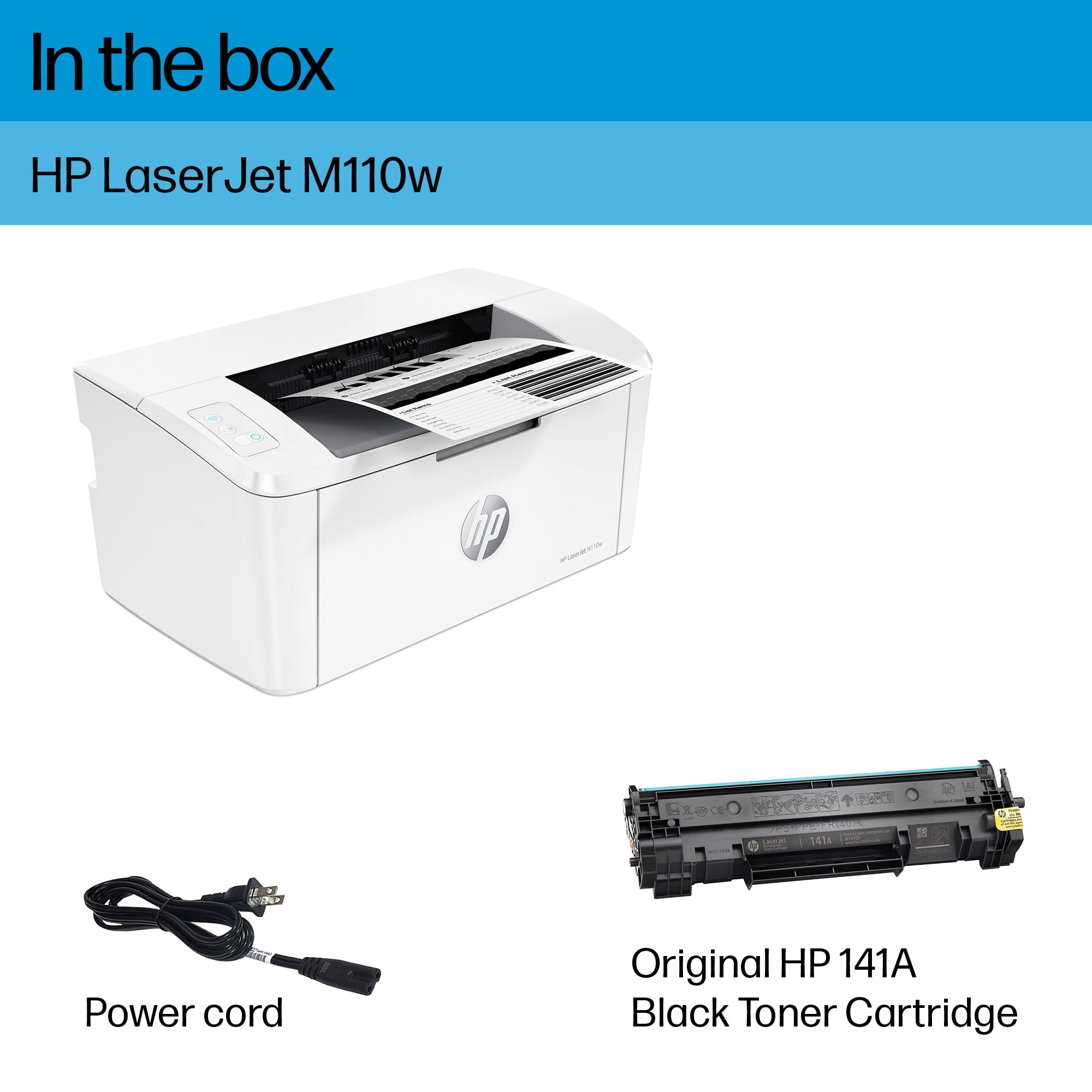 HP LaserJet M110w Wireless Printer - Fast Printing, Easy Setup, Mobile & Cloud Compatible - Ideal for Home Office & Small Business Workspaces