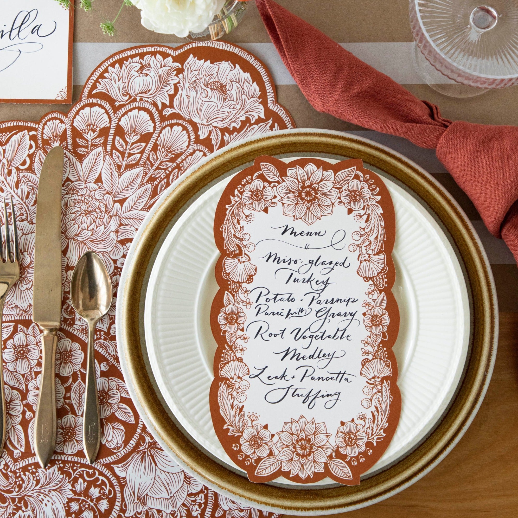 Harvest Blooms Table Cards - Elegant Floral Place Cards for Weddings, Parties & Events - Perfect for Thanksgiving, Christmas & Special Occasions