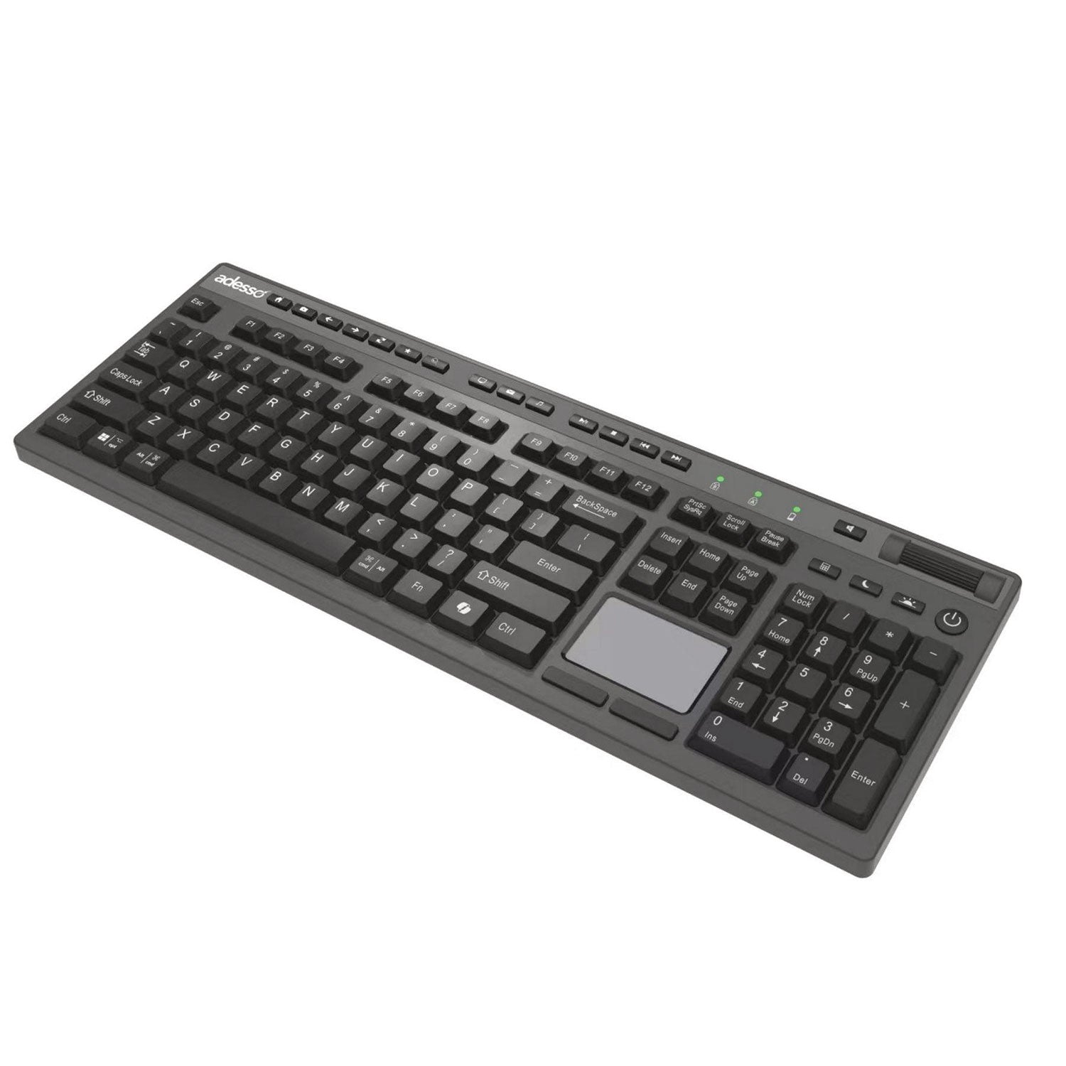Adesso WKB-4450UB USB Wired Keyboard - Black | Ergonomic Design for Office, Gaming & Home Use