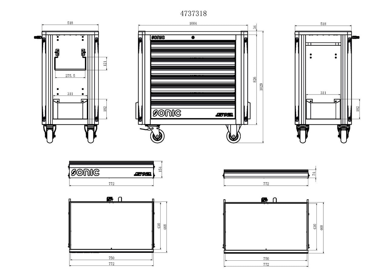 NEXT S12 8-Drawer Toolbox - Heavy Duty Storage for Tools & Hardware - Perfect for Garage, Workshop & DIY Projects