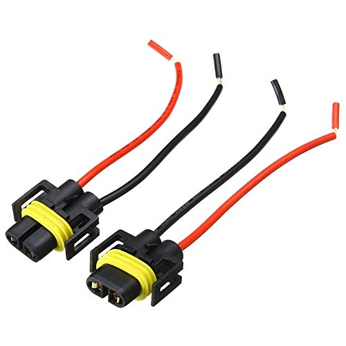 2X H11 H8 Pigtail Wiring Harness Plug Female Adapter Socket Connector for HID LED Headlight Fog Light Retrofit - Compatible with Car, Truck, SUV Headlight Bulb Replacement & Upgrade Installation