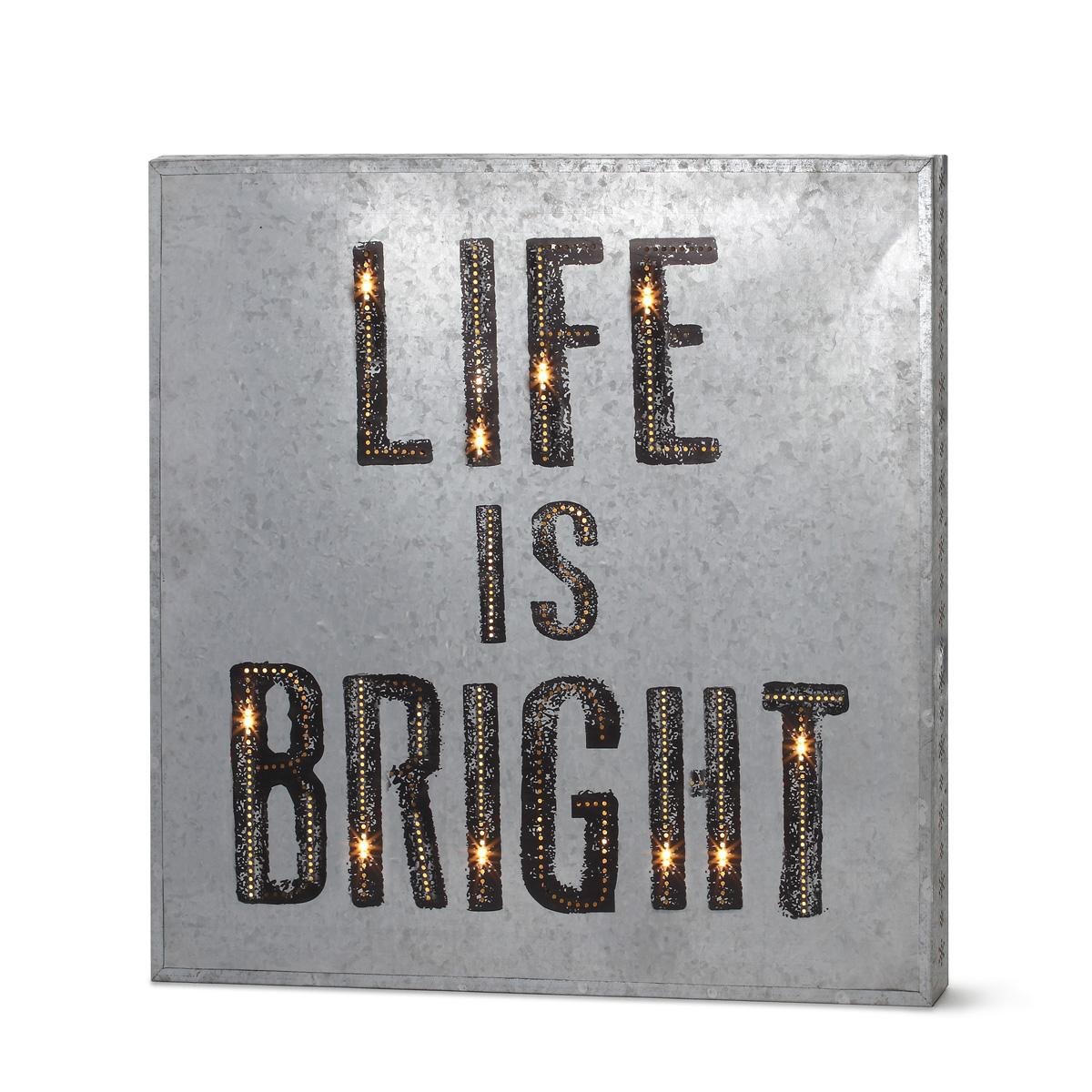 DEMDACO Silvestri Life is Bright Metal Wall Art - Inspirational Home Decor for Living Room, Bedroom & Office - Perfect Gift for Housewarming & Holidays