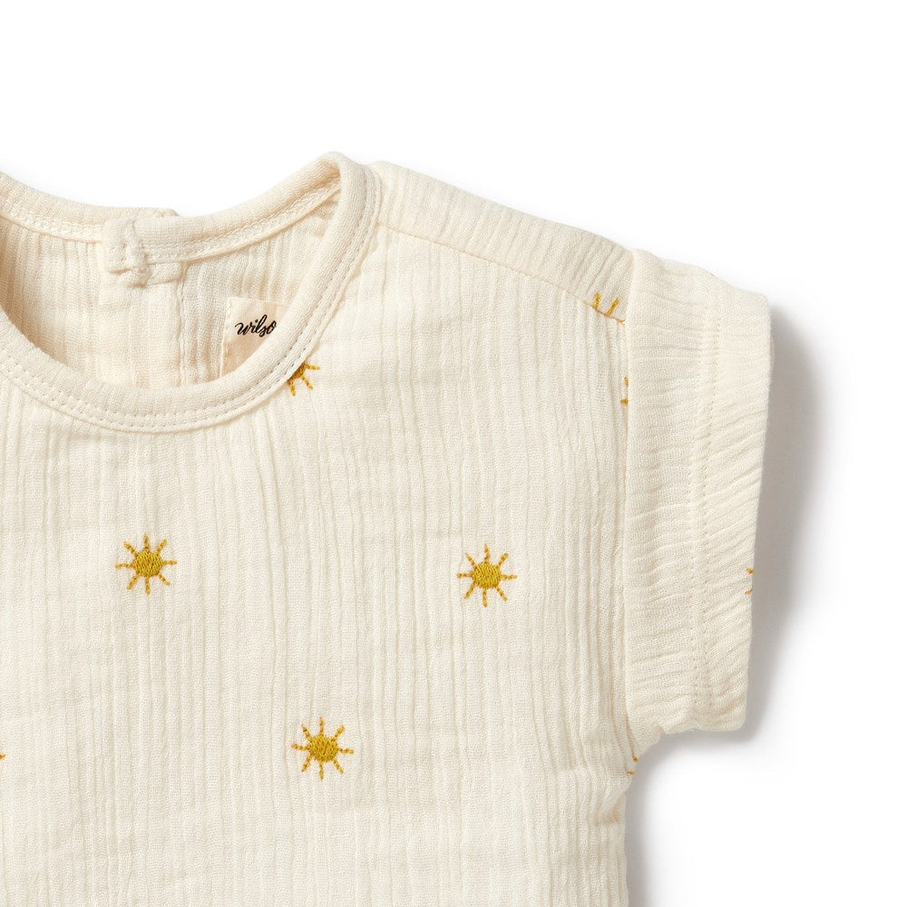 Sunshine Organic Crinkle Tee - Soft & Stylish Women's T-Shirt for Casual Wear | Eco-Friendly Cotton Top for Everyday Comfort
