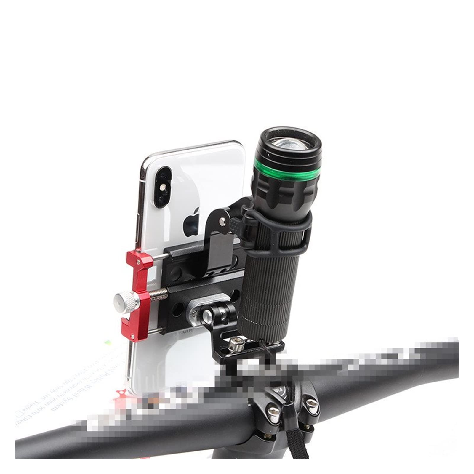 Aluminum Alloy Bike Phone Holder - Universal Motorcycle & Bicycle Handlebar Mount for iPhone & Android - Secure Black Cycling Phone Mount for Outdoor Sports & Commuting