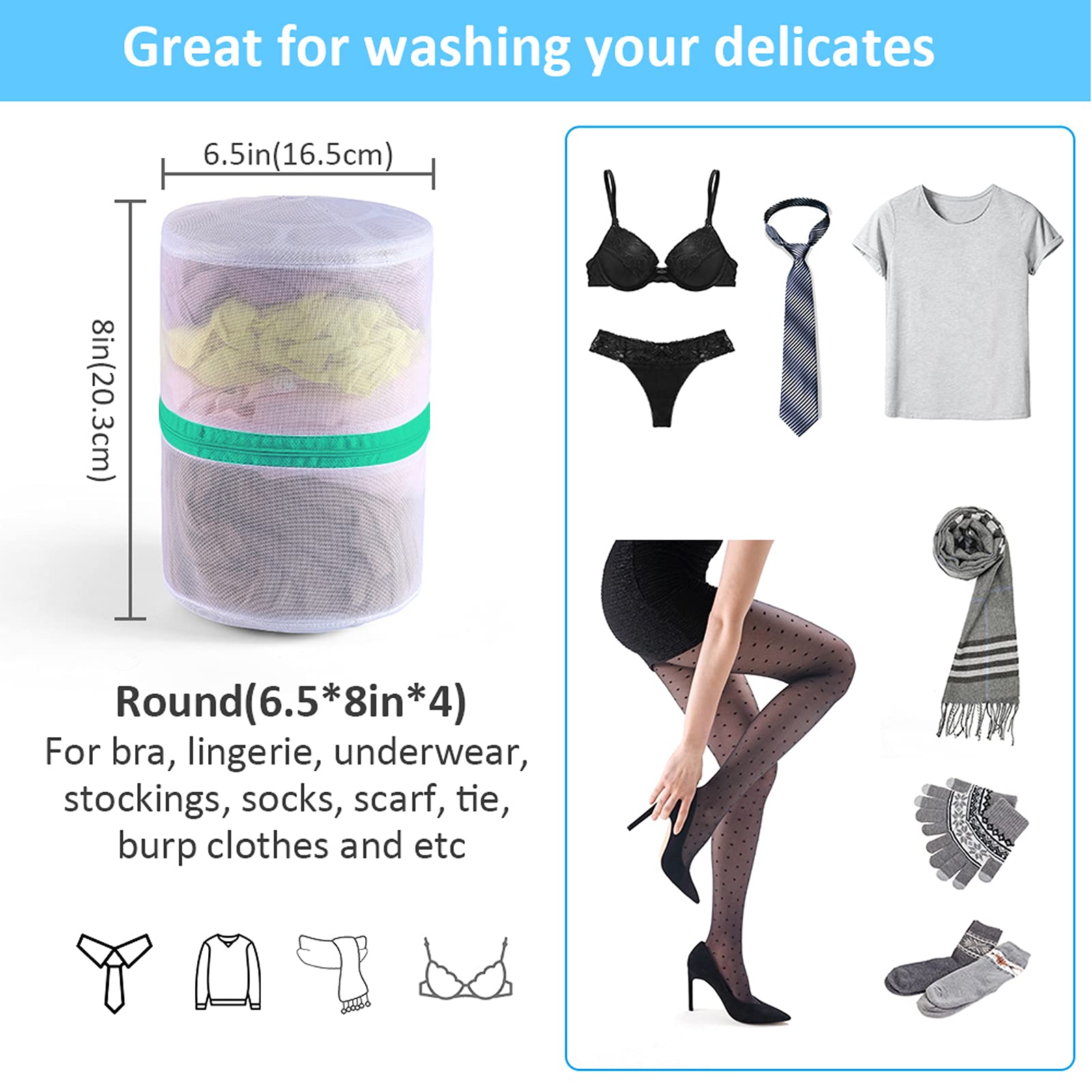 GOGOODA 4 Pack Bra Wash Bags - Delicate Laundry Mesh Bags for Underwear, Baby Clothes & Socks | Gentle Protection for Hand Wash & Machine Wash | Perfect for Travel, Gym & Home Organization