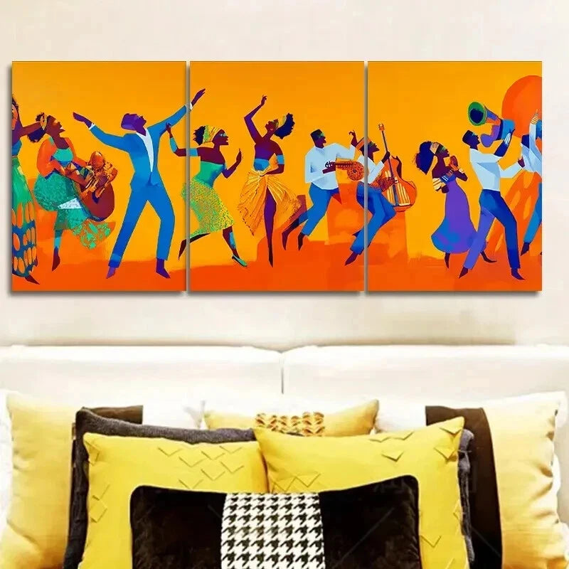 3-Piece Stylish African American Wall Art Set - Framed Canvas Prints 50x70cm (20x28in) - High Quality Artwork, 100% Australian Made - Ready to Hang Wall Decor for Living Room, Bedroom & Office