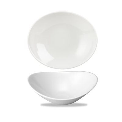 Churchill Orbit 21 Oz Oval Coupe Bowl - Set of 12 White Porcelain Serving Bowls | Elegant Soup, Salad & Dessert Dishes for Dining & Entertaining