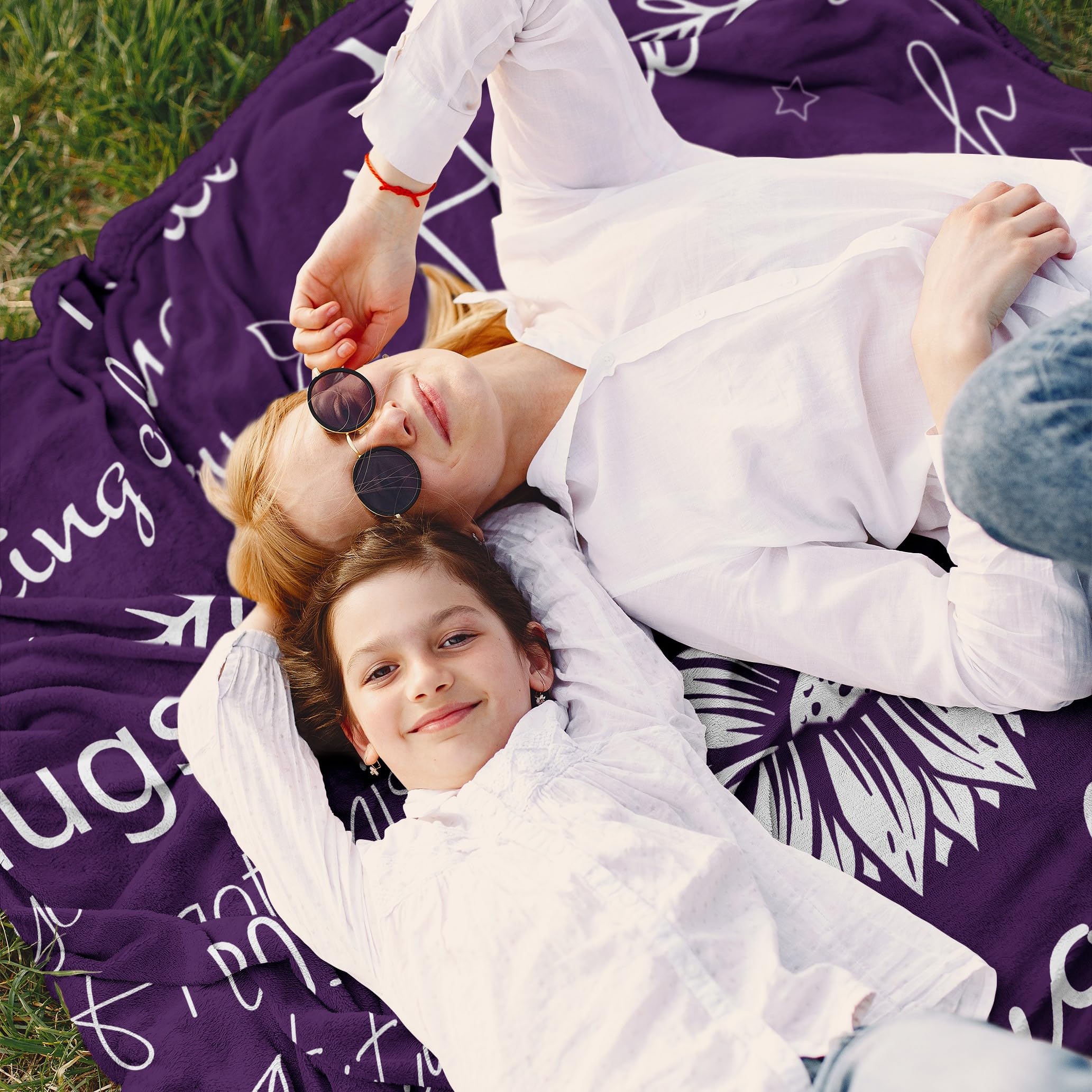Xutapy Get Well Soon Gifts for Women - Soft Purple Healing Blanket 60’’X50’’ - Inspirational & Encouragement Gifts for Surgery Recovery, Cancer Care, Hospital Stay - Perfect for Comfort, Relaxation & Emotional Support