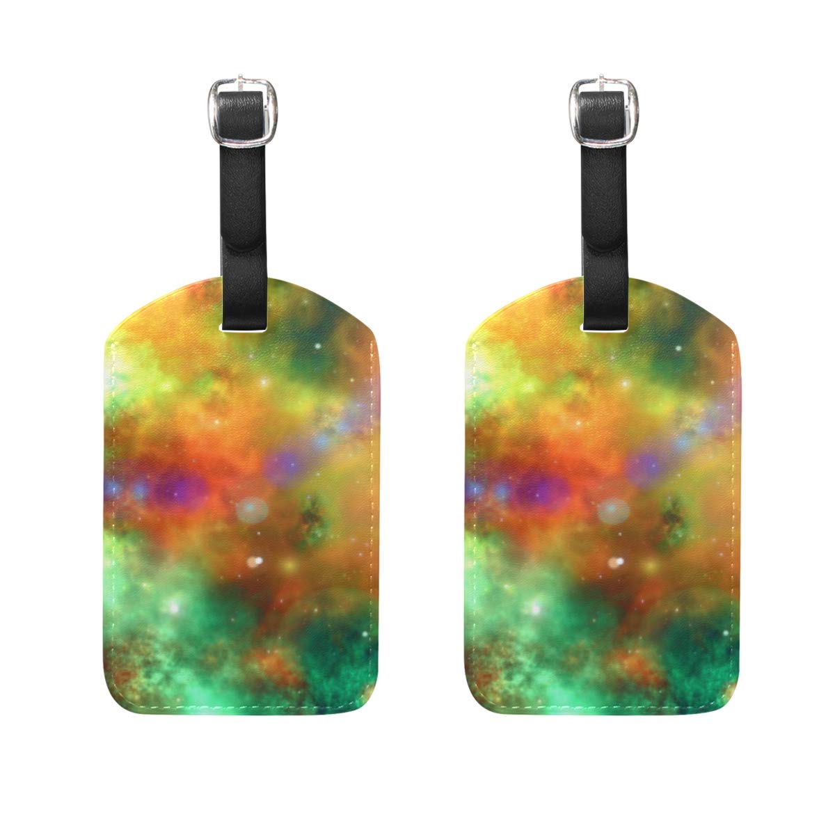 ILEEY Space-Themed Luggage Tags - Sci-Fi Cosmos Blue9 Travel ID Labels for Suitcases & Carry-On Bags (Set of 2) | Durable Bag Tags for Airports, Cruises & Business Trips