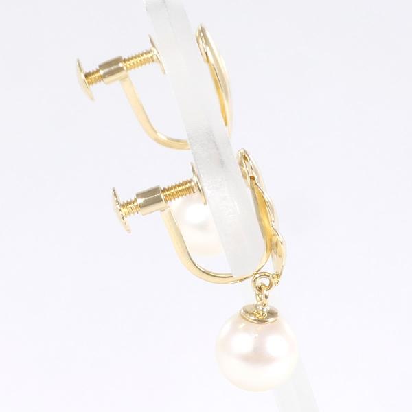 18K Yellow Gold Pearl Earrings for Women – Elegant Stud Earrings with Real Pearls, Perfect for Weddings, Parties & Gifts