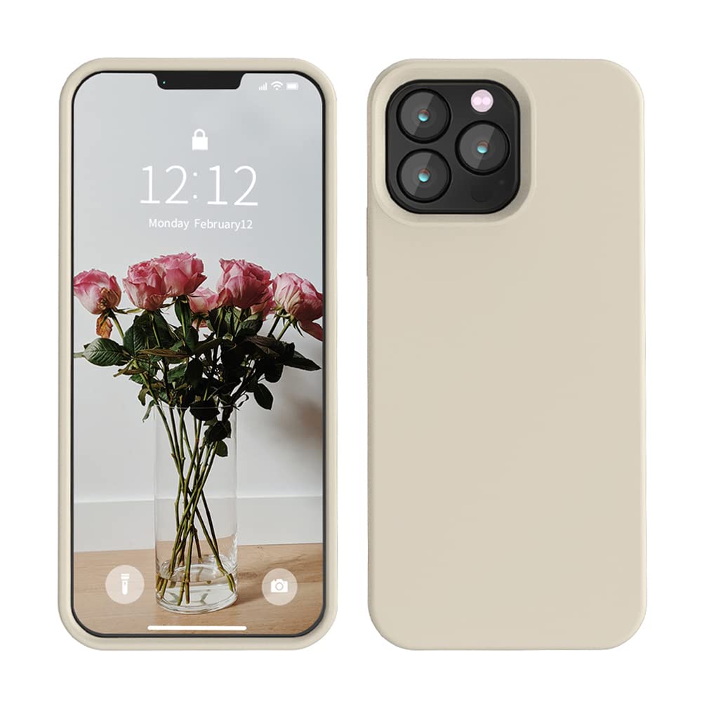 Premium Shockproof Silicone Case for iPhone 13 Pro Max (6.7 inch) - Slim Protective Phone Cover with Anti-Scratch & Drop Protection - Perfect for Daily Use, Travel & Outdoor Activities (Stone Color)