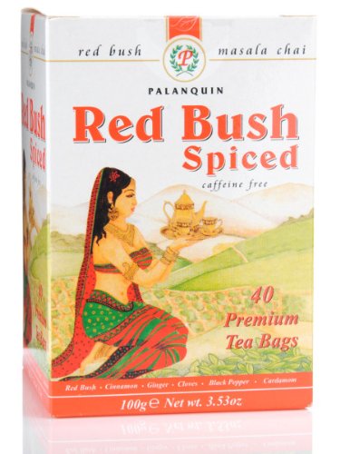 Palanquin's Red Bush Spiced Tea - 40 Tea Bags | Caffeine-Free Herbal Tea for Relaxation & Wellness | Perfect for Evening, Office & Gift Giving