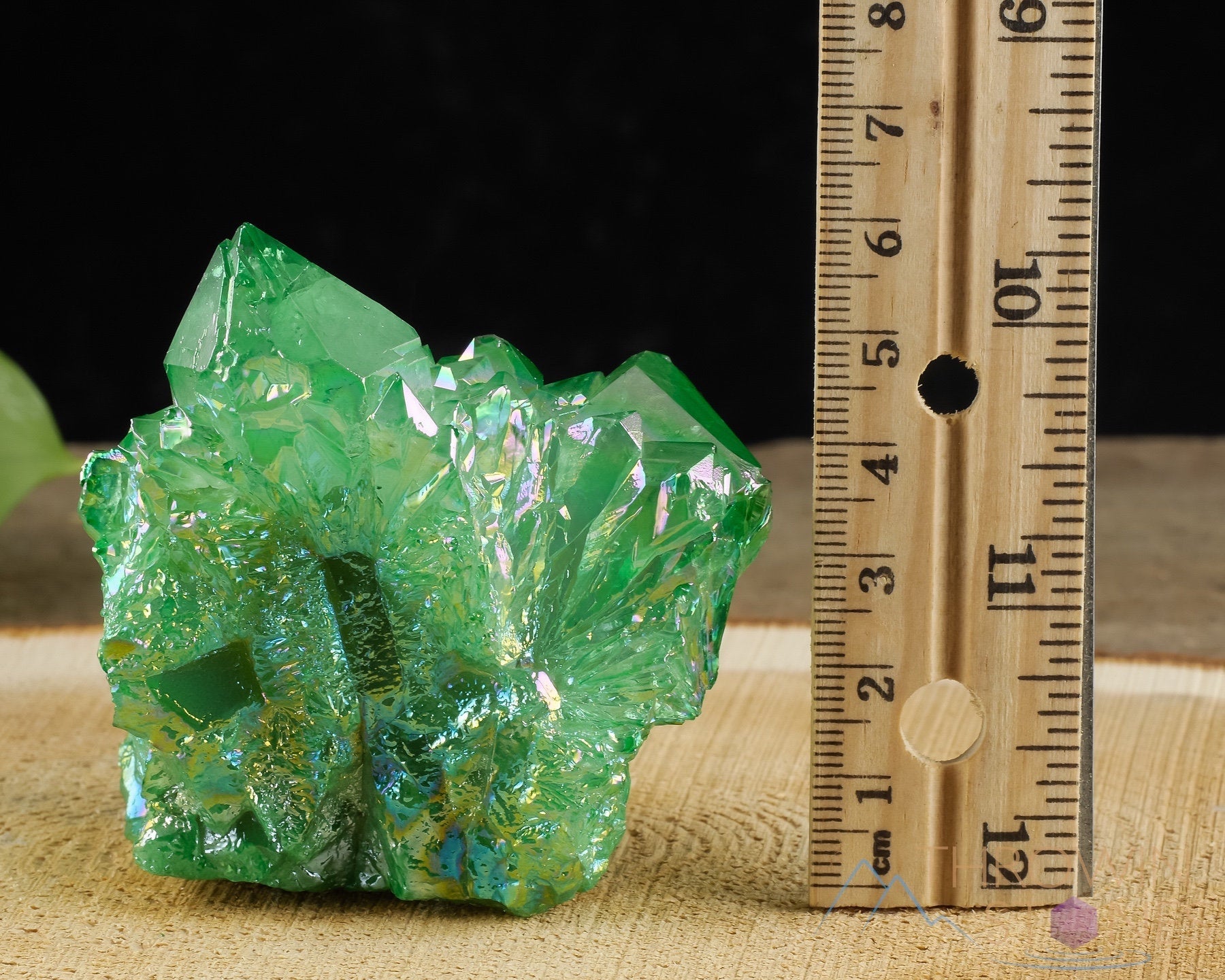 Rainbow Aura Quartz Crystal Cluster - Natural Apple Green Spirit Quartz for Meditation, Healing & Home Decor (R0479) | Metaphysical Crystal Gift for Yoga, Reiki & Spiritual Practices