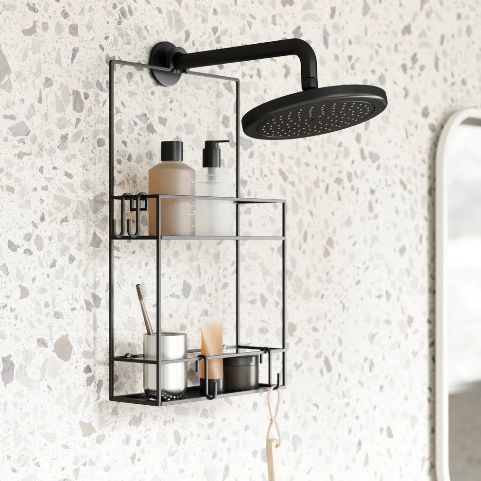 Cubiko Shower Caddy - Rustproof Bathroom Organizer with Hanging Hooks for Shampoo, Soap & Accessories - Perfect for Small Spaces & Dorm Showers