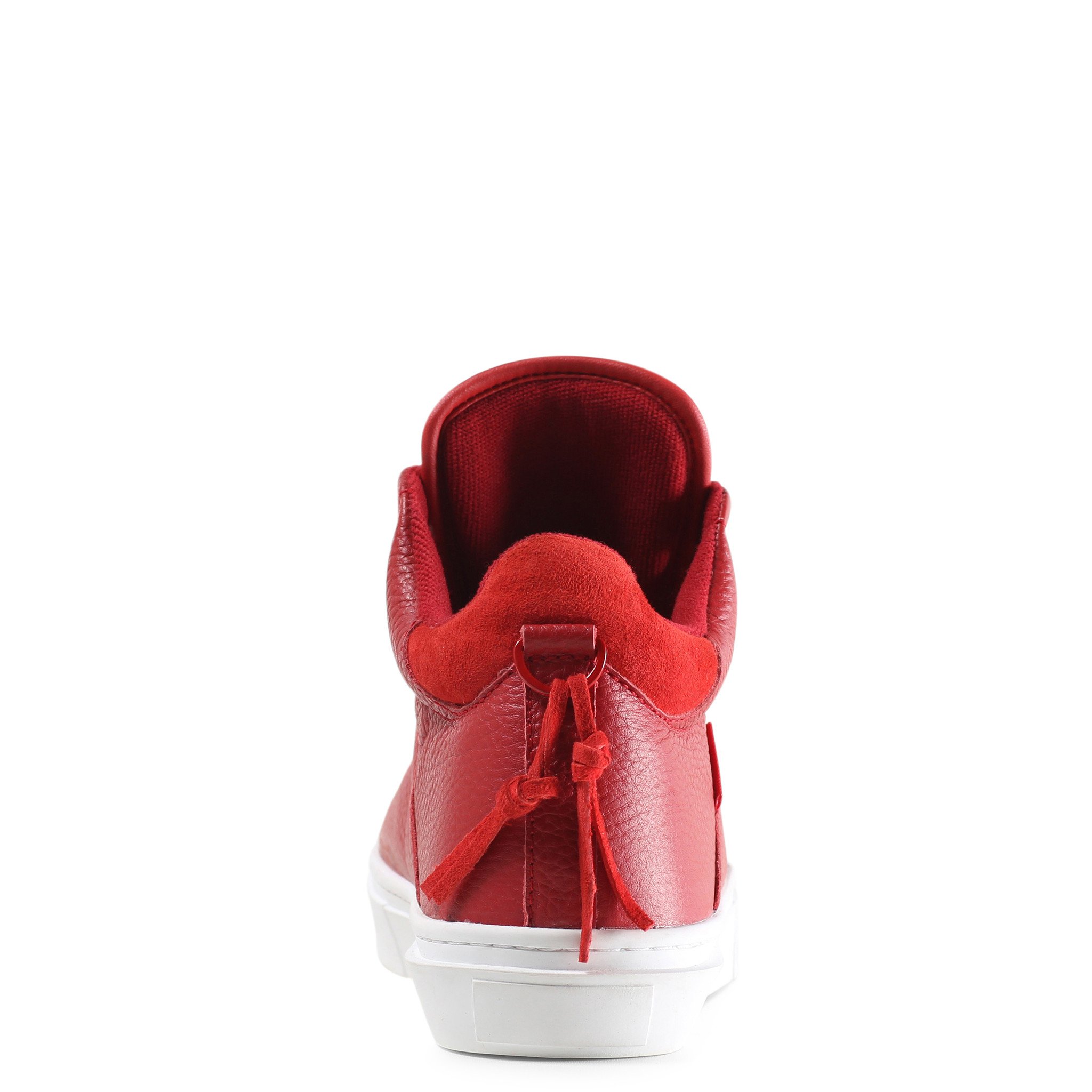 One Ten High Top Sneakers - Red Leather Casual Shoes for Men & Women | Perfect for Streetwear, Skateboarding & Everyday Fashion